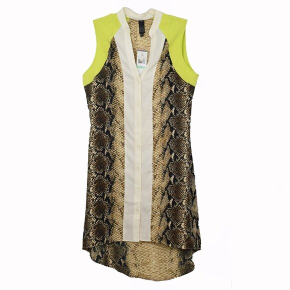 Label by Five Twelve Shirt Dress Women 8 Snakeskin Colorblock New Python Mob - Picture 2 of 10